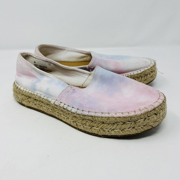 Splendid Size 9 Laney Tie Dye Espadrille Slip On Casual Shoes Flats Pink Blue - Picture 1 of 7